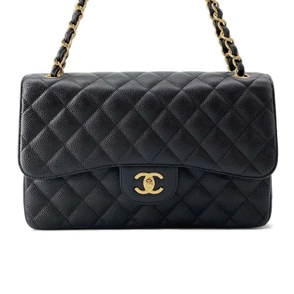 Chanel Matelasse 30 Coco Mark Caviar Bag Black